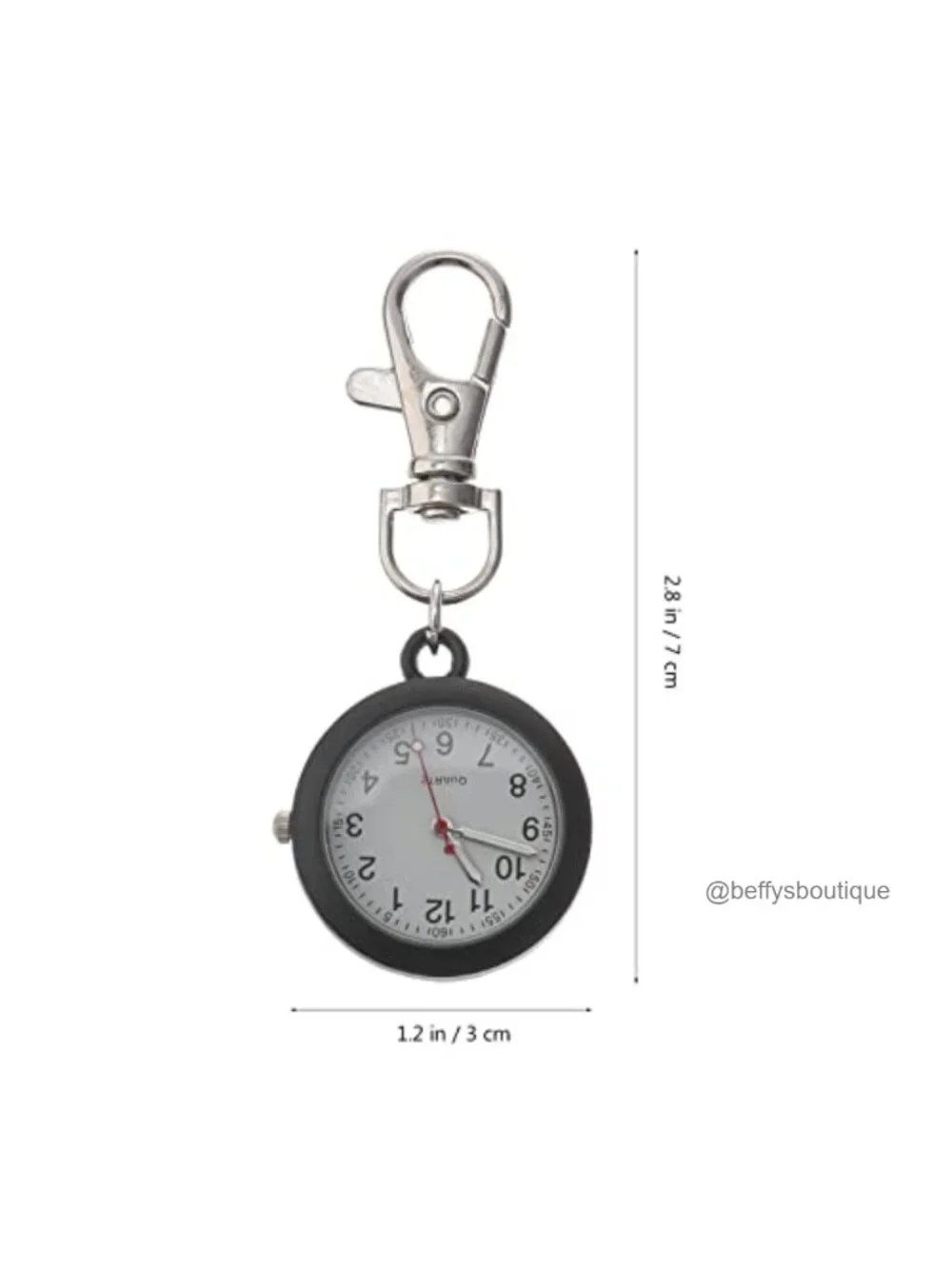 Clip On Pocket Watch for Nurses Women Men Badge Watch Analog Quartz Stainless